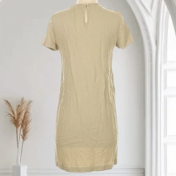 Jenni‎ Kayne Palmer Crepe T-shirt Dress Willow Tan Womens XS Quiet Luxury - Picture 5 of 7